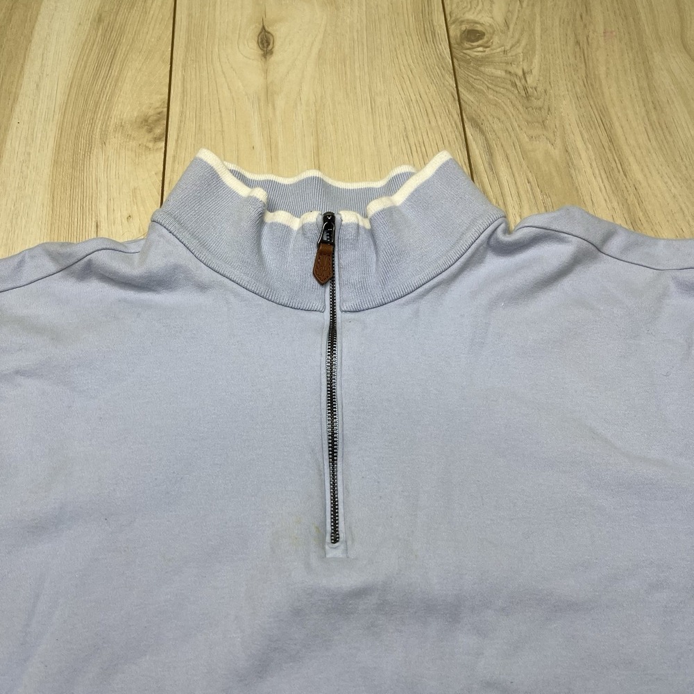 Polo Golf Ralph Lauren 1/4 Zip Sweater Cotton Mock Neck Blue Mens Size XL - Picture 4 of 11